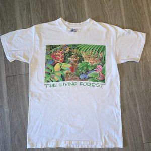 Vintage Human-i-Tees The Living Forest L T-shirt Earth Day Rain Forest 90s